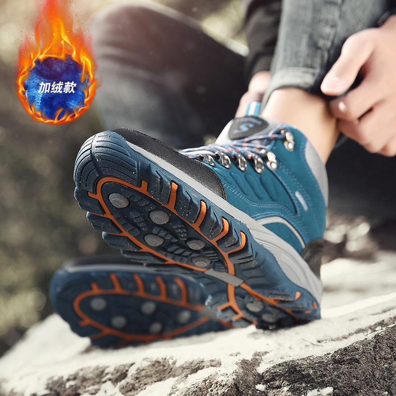 Winter couple large size hiking shoes velvet outdoor hiking shoes non-slip casual travel shoes