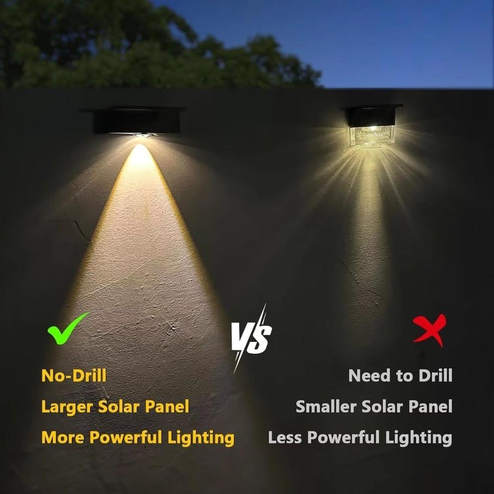 Plastic LED Outdoor Spotlight Solar Powered Fence Light Solar Wall Light  Pathway