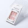 24Pcs Short Square Coffin False Nails French Glitter Wearable Fake Nails Acrylic Full Cover Women Ballet Press On Nails Tips
