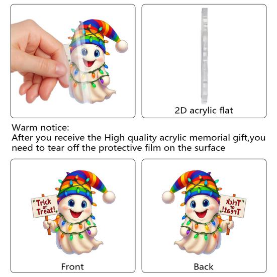 Halloween Advent Calendar 2025 24 Day Countdown Calendar with Acrylic Ghost/Gnome/Pumpkin Ornaments for Indoor Outdoor Home Party Decor
