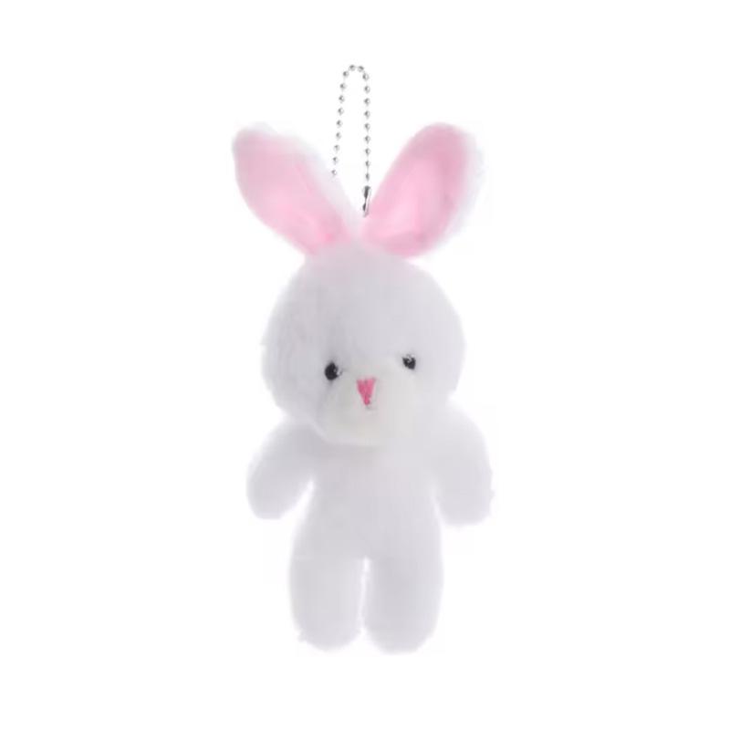 Pink Eared Bunny With Bead Chain Pendant Cute Bunny Easter Party Decoration Bunny Doll Keychain Pendant Kid Birthday Present