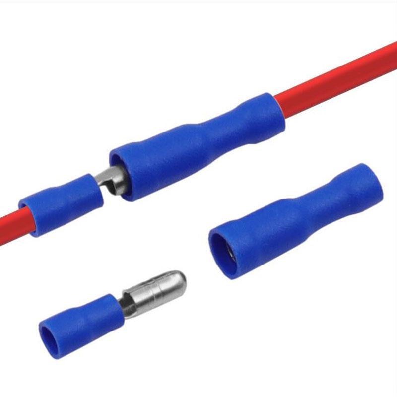 100PCS R Bullet Type Insulated Connecto Female / Male Wire Connectors Butt Crimping Terminal