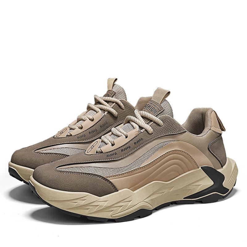 Autumn Men's Running Thick Soled Tall Running Shoes Anti Slip  Wear Resistant  Simple and Lightweight Outdoor Hiking Shoes