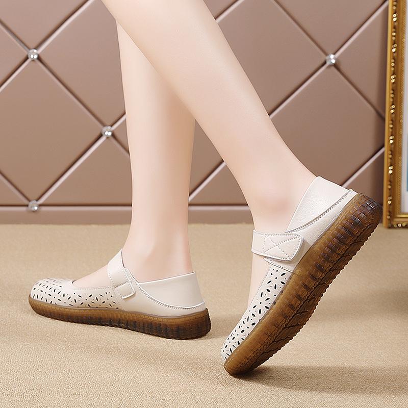 Summer Women's Sandals Mary Jane Beach Breathable Flat Shoes Closed Toe Casual Soft Sandals for Girl Plus Size
