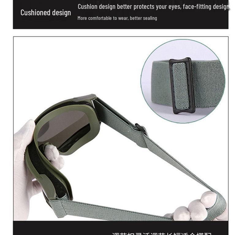 Impact-Resistant Tactical Combat Goggles - Windproof & Sandproof Shooting Glasses for Outdoor Use