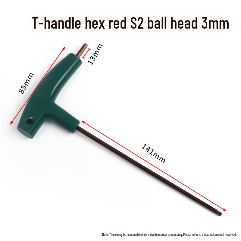 T-Handle Allen Wrench Set with S2 Flat-Head Hex Screwdriver and Individual Hex Wrenches