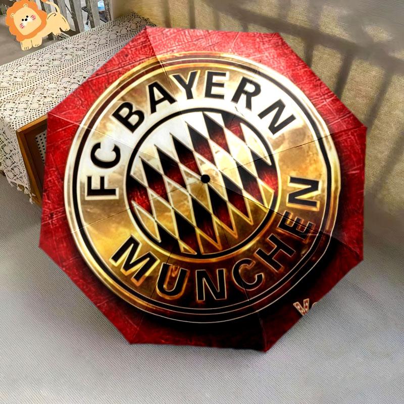1 PC Automatic Folding Umbrella - FC Bayern Munchen Custom Name Pattern, Portable & Foldable Design with 8 Ribs, Christmas Birthday Gifts