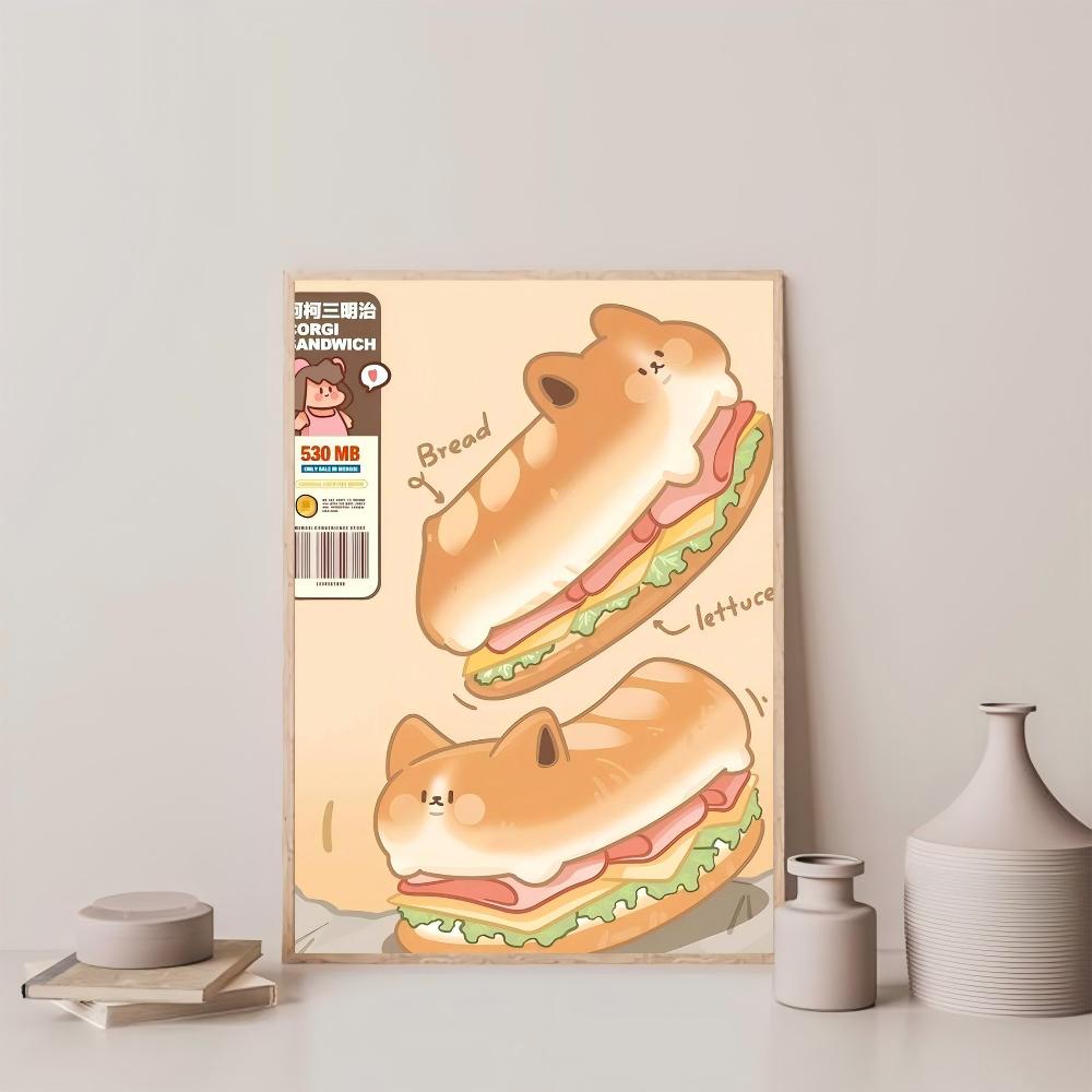 1pc Cute Food Convenience Store Illustration Poster HD Posters Home Room Bar Cafe Decor Art Wall Painting Picture
