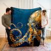 Multiple sizes Octopus pattern art design Print Blanket Flannel Material Soft Warm for All Seasons Home Outdoor Camping Picnics