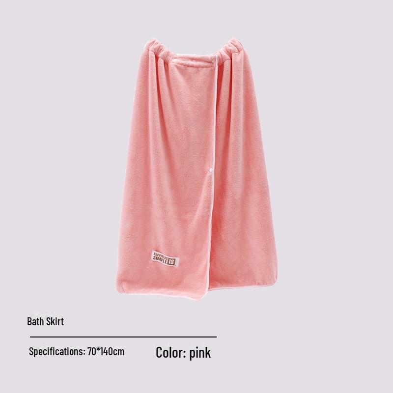 Women's Quick-Dry Coral Fleece Bath Wrap with Buckle, Hair Cap, and Cute Makeup Headband