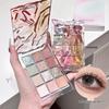 Gege Bear Water Ripple Eyeshadow Palette - Colorful, Pearlescent & Matte Earth Tones, Waterproof, No Fallout, Student-Friendly.