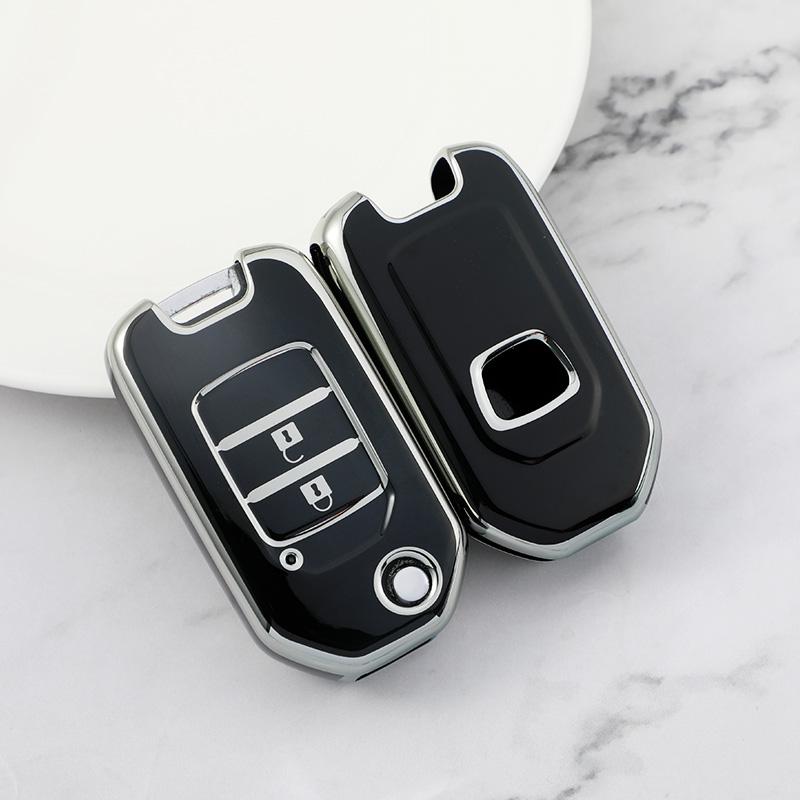 2 3 Buttons Car TPU Folding Key Cover Bag Case Shell for Honda Accord Civic CR-V HR-V HRV Crider Jade Odyssey Holder Protector