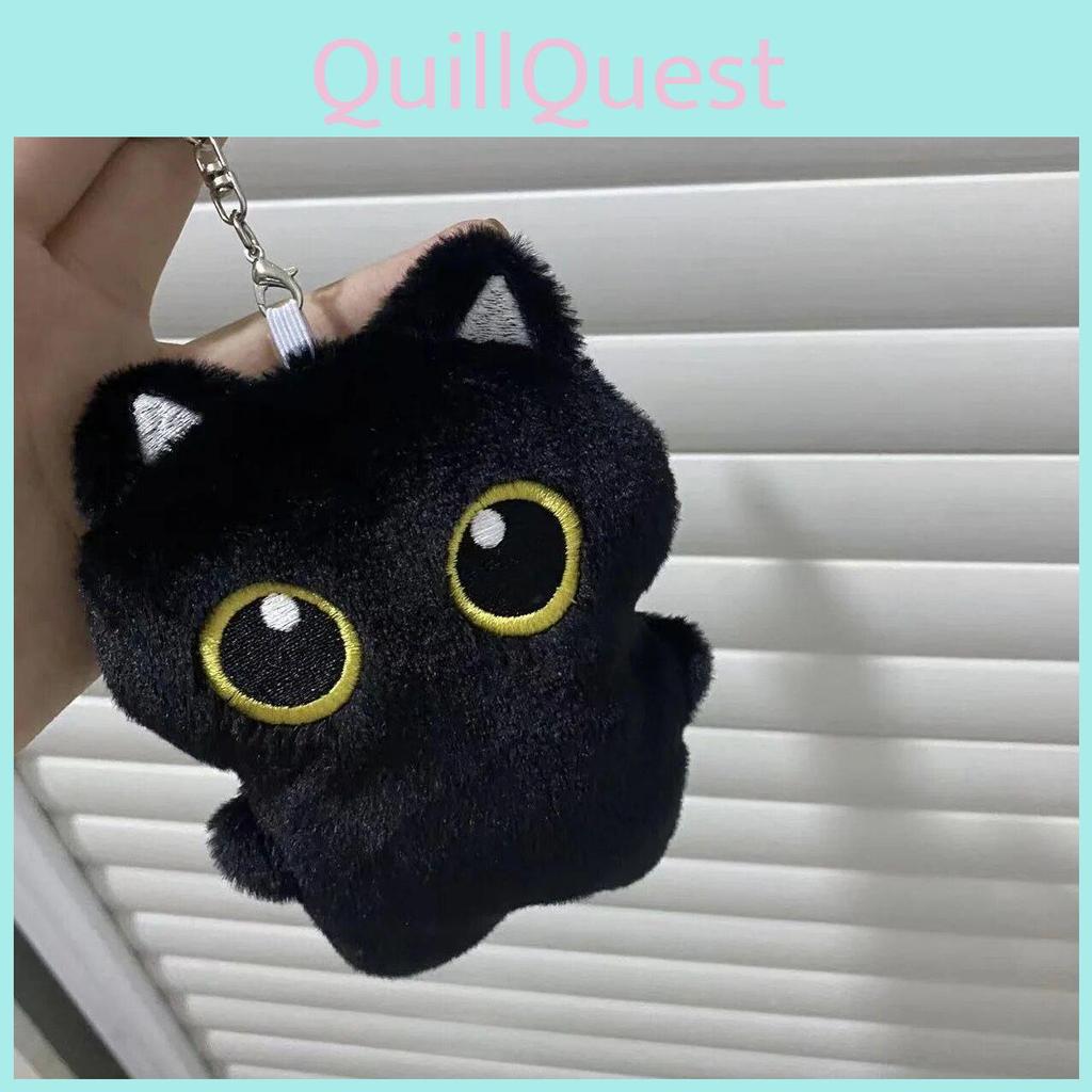 Black Simulated Cat Plush Toy Keychain Wallet Stuffed Doll Girls Gift Birthday