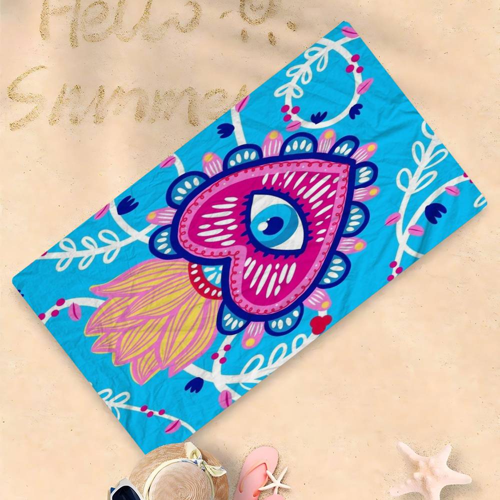 

Abstract Eye Shapes Hand Moon Anime Beach Swimming Towel Soft Absorbent Washcloth Children s Gifts For Kids Travel Camping Gym W40*H60(CM)