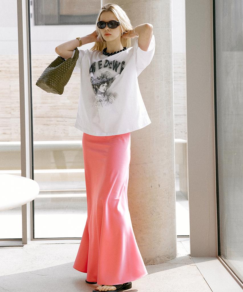 Dyuidyui Satin Maxi Skirt_Pink
