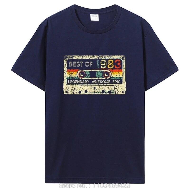 Birthday T Shirts for Unisex Women 1983 Old T Shirt Cotton Short Sleeve Graphic Tshirt Casual Clothing Oversized Tee Streetwear