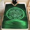 1PC Celtic Fc Crest Custom Name Patterned Flannel Blanket Suitable For All Seasons For Home Decor Warmth And Comfort Gifts Holiday Present