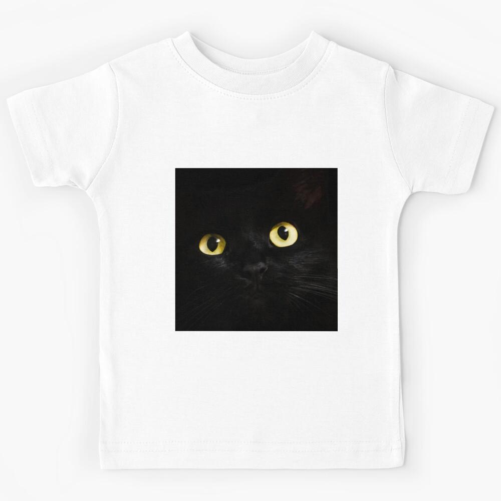 Black Cat Golden Eyes Kids T-Shirt 100