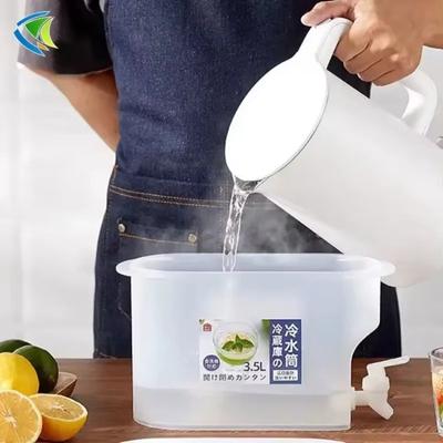 3,5L Kallvattenkanna med Kran Frukttekanna Kall Vattenkokare Dricksvattenbehållare Lemonaddrycksdispenser för Kylskåp Bekväm