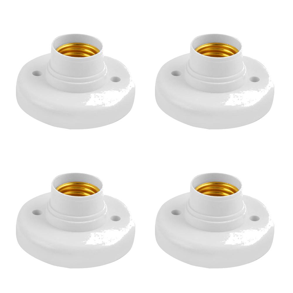 1-20PCS E27 Screw Cap Socket White Ceiling Light Lamp Bulb Fixing Base Stand 220V E27 Light Bulb Holder Spiral LED Bulb Base
