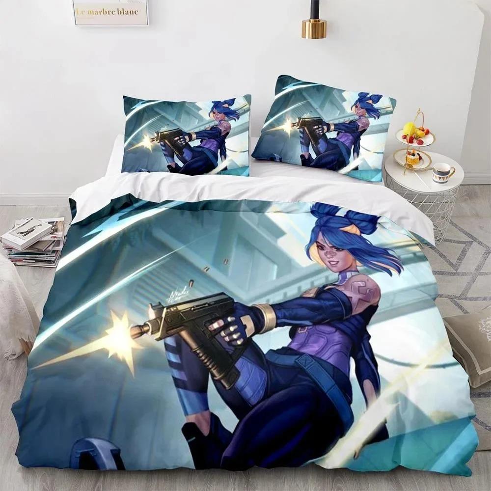 Game Valorant Neon Bedding Set Boys Girls Twin Queen Size Duvet Cover Pillowcase Bed Kids Adult Fashion Home Textileextile