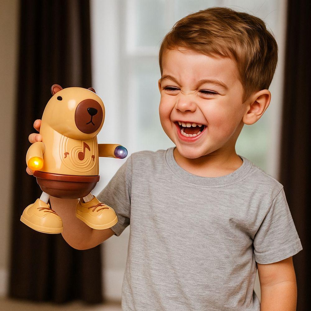 Singing Dance Electric Capybara Toys with Music Lighting Left Right Dance Capybara Dancing Toy Swinging Hands Durable