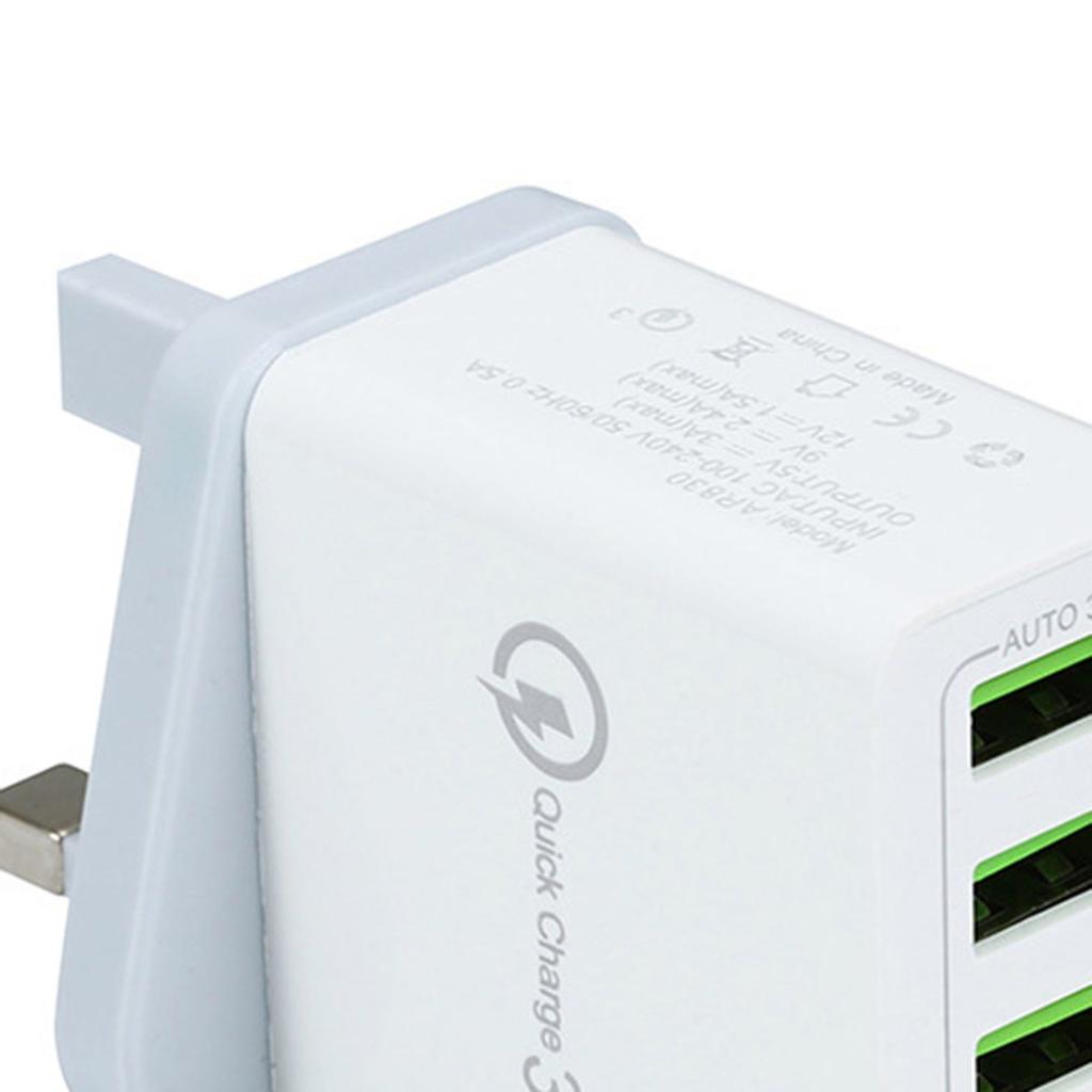 Buy QC3.0 Power Adapter 3C 4USB Multiport Charger Wireless Charging Plug UK at affordable