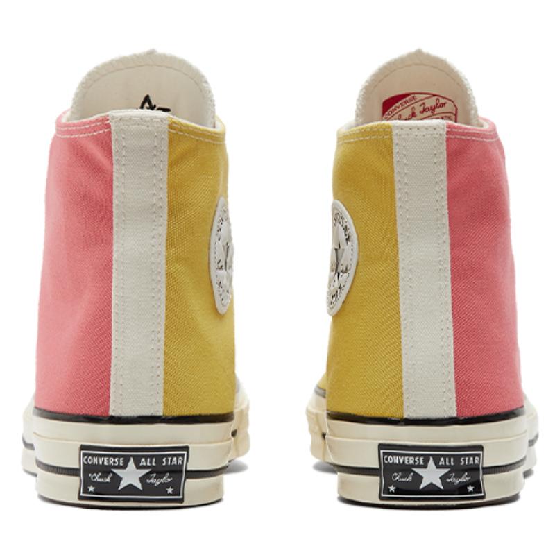 Converse Chuck Taylor All Star 70 Hi Hybrid Texture Saturn Gold Comfortable and Versatile High-Top Canvas Shoes Unisex Light Yellow Pink