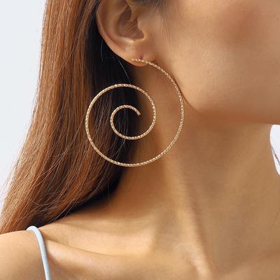 Women Fashion Exaggerated Spiral Irregular Earrings Minimalist Line Style Unique Personality Elegant High Grade Ear Jewelry