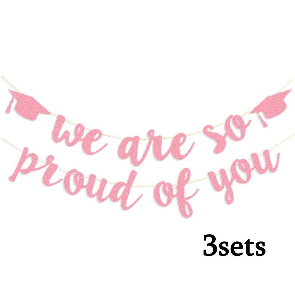 3sets 2026 Graduation Banners Party Decorations We Are So Proud of You Graduation Banners Garland for Congratulation Graduations Party Supplies