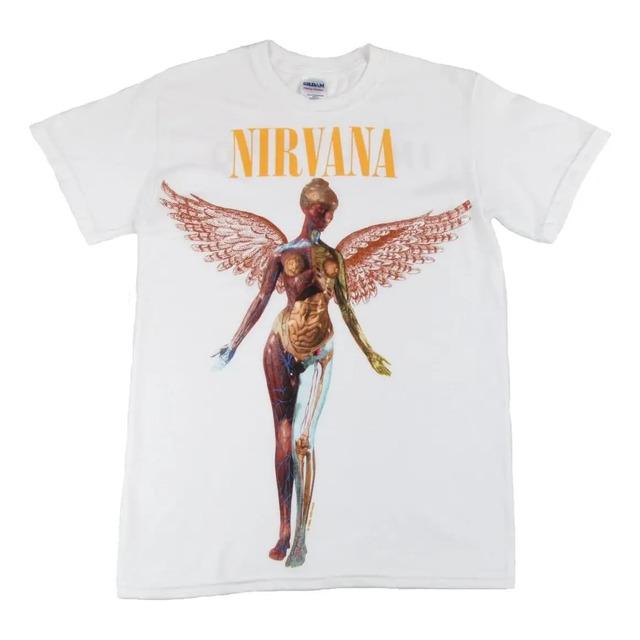 Camiseta Blanca Con Estampado Nirvana In Utero Angel Anatomy S