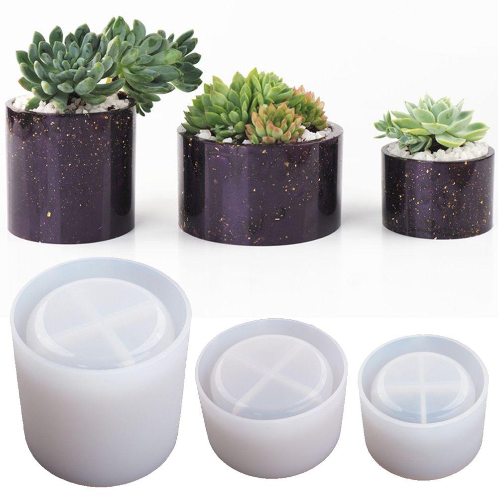Succulent Flower Pot UV Resin Concrete Cement Silicone Mold Home Decor Clay Molds Casting Mould