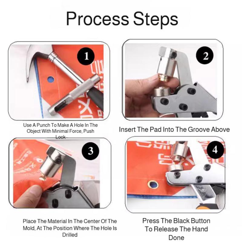 Handheld Hole Punch Eyelet Installation Tool 10mm Grommet Eyelet Plier Kit Metal Air Hole Rivet Plier for DIY Sewing & Crafting