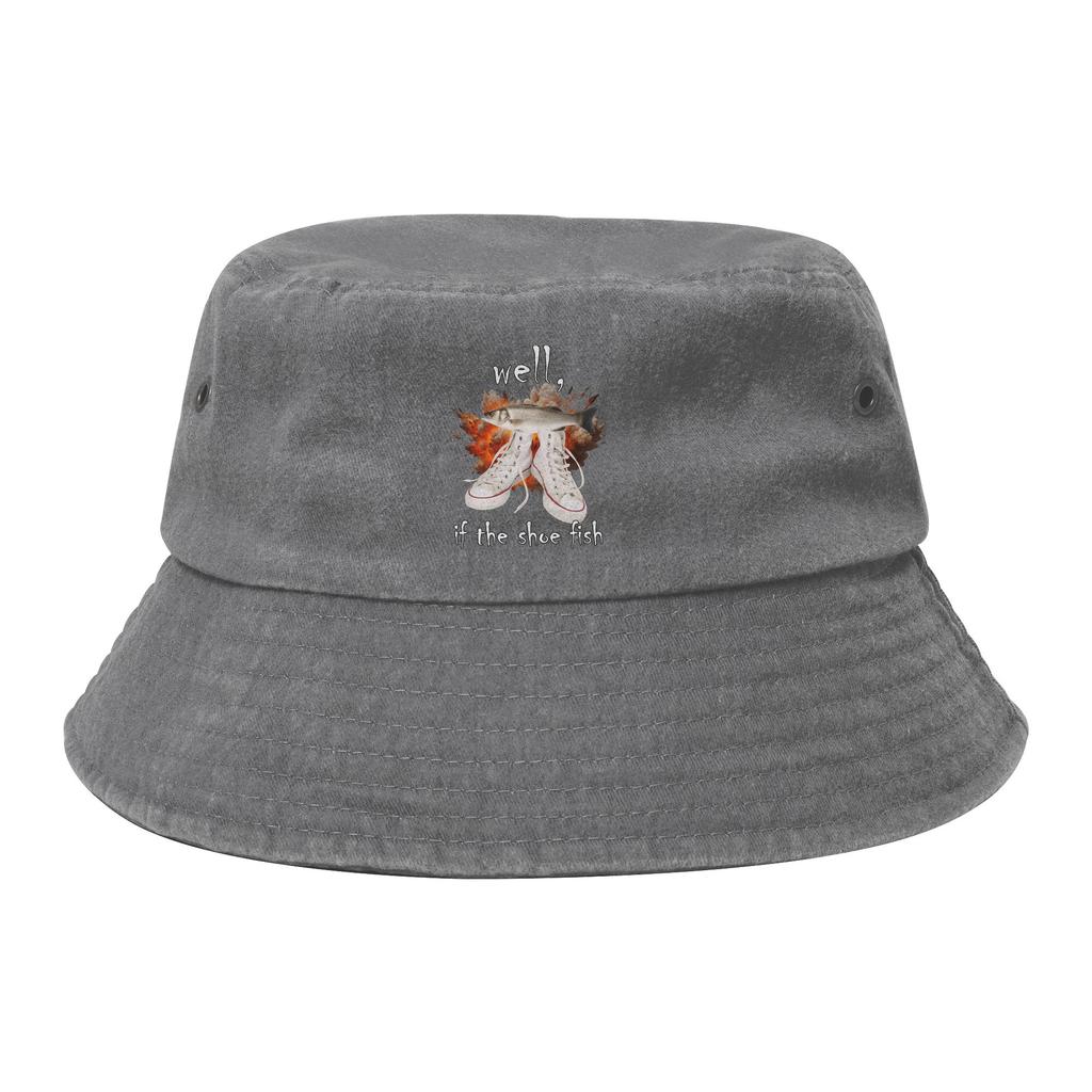 Unisex Bucket Hat Well If The Shoe Fish Summer Beach Vacation Getaway Headwear Packable Fishing FisherUnisex Caps Panama Hat