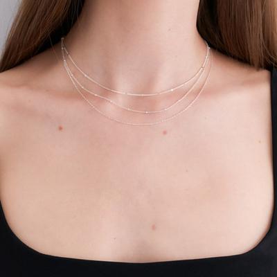 OVLA LAYERED NECKLACE_triple Skinny Chain JN020