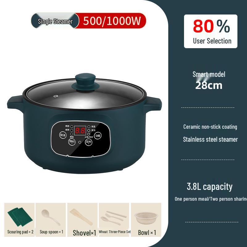 Multi-Functional Electric Cooker: Hot Pot, Stir-Fry, and Noodle Maker for Dorms and Bedrooms