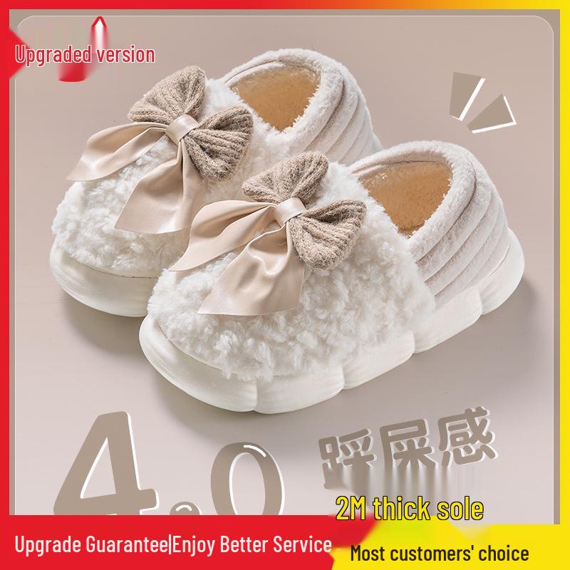 2025 New Style Anti-Slip Plush Slippers for Pregnant Women - Warm, Thick-Soled Indoor Cotton Shoes