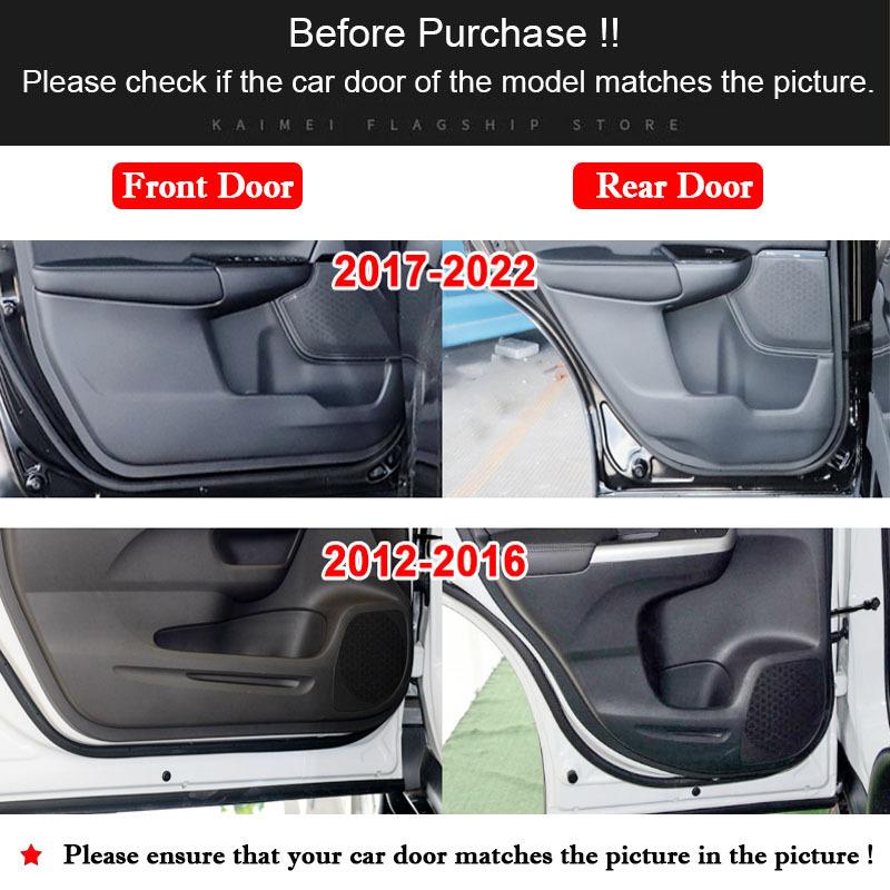 Car Door Anti Kick Pad Protection for Honda CR-V 2012- Carbon Fiber Patterned Leather Anti-Dirty Stickers Accessories