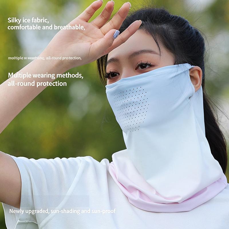 Gradient Colors Breathable Soft Ice Silk Uv Sun Protection Face Mask Summer Outdoor Cycling Hiking Unisex Face Scarf
