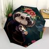 1pc Sloth Floral Automatic Open/Close Umbrella, Portable Folding Umbrella for Travel, Themed Events005