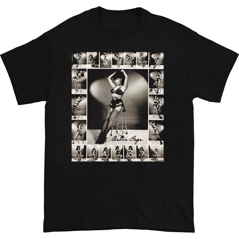New Popular Bettie Page Signature Shirt Gift Funny Black All Size Unisex T-Shirt XXL