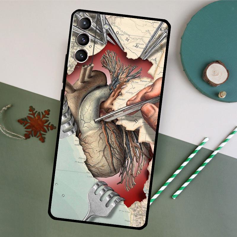 Medical Human Organs Meridian Art Phone Case For Samsung Galaxy S26 S24 Ultra S20 S21 S22 S23 S25 Plus S10 S25 FE Back Cover