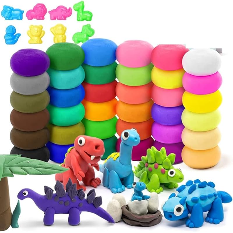 Eclet (Pack Of 12) Air Dry Clay, Colorful Children Soft Clay, Creative Art Crafts, Gifts For Kids-Multi Color. Non-Toxic