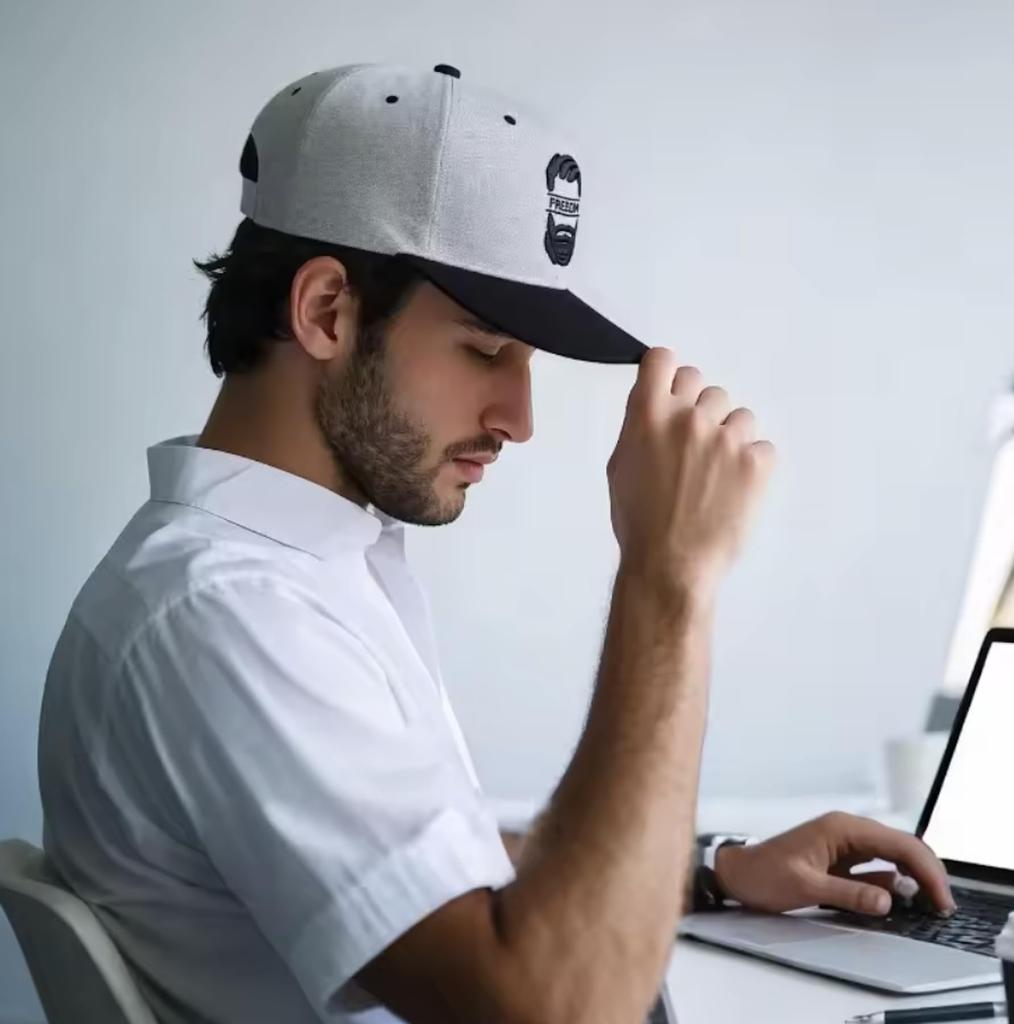 Morris coo Herrenkappe, Große Größe, Tiefer gerader Schnitt, Baseballkappe, Stilvoller Sonnenschutz, Verstellbar, Gestickt (Schwarz A (Gittergewebe))