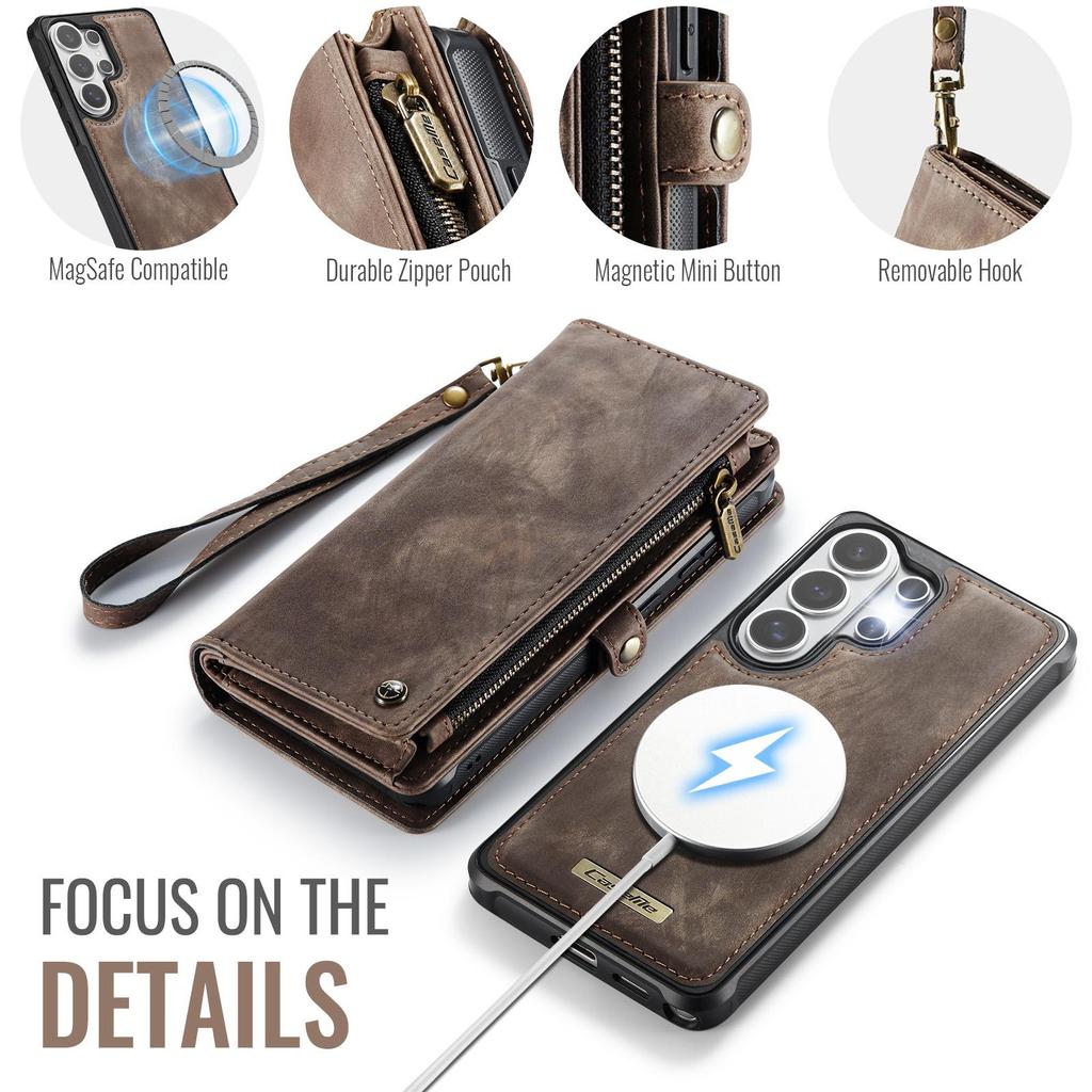 S26 S26Plus S26Ultra, Caseme-008 Multifunction Removeable Magnetic Card Bag Wallet Case for Samsung Galaxy S26 S26 Plus S26 Ultra