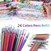 100 Color Bullet Tip Gel Pen Refills Set Glitter, Highlighter, Gouache Metallic Ink for Journaling Art