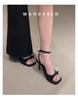 2025 Retro French Square Toe Stiletto Sandals for Women - Elegant Fairy Style