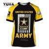 Nejnovější sada US Marine Corps Soldier Camo 3D Harajuku potisk Outdoorové sporty Volný Pánské Pohodlné Ležérní Módní Tričko Top