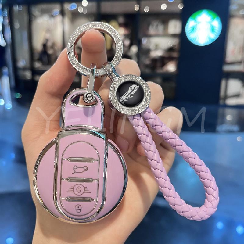 Fob Keychain Tpu For Bmw Mini Cooper Keyring Countryman F54 Clubman F55 Hardtop F56 F57 F60 Car Key Case Cover Accessories