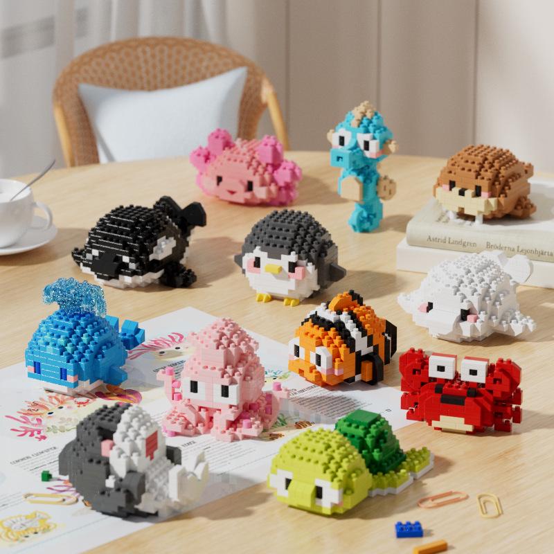 Ocean Creatures Educational Building Blocks Series – LEGO Compatible Micro-Blocks Set